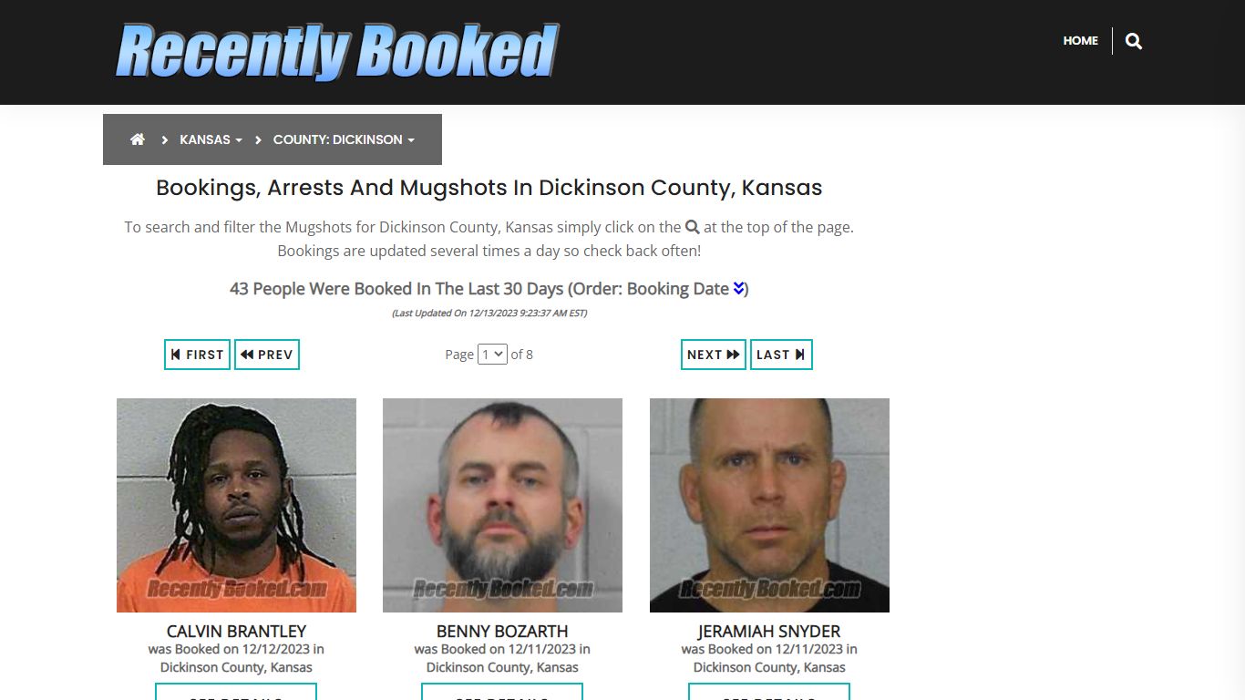 Bookings, Arrests and Mugshots in Dickinson County, Kansas